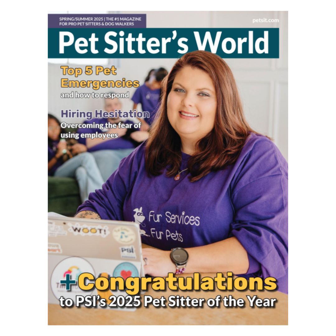Jessica was featured on the cover of the Spring/Summer 2025 issue of Pet Sitter's World magazine.